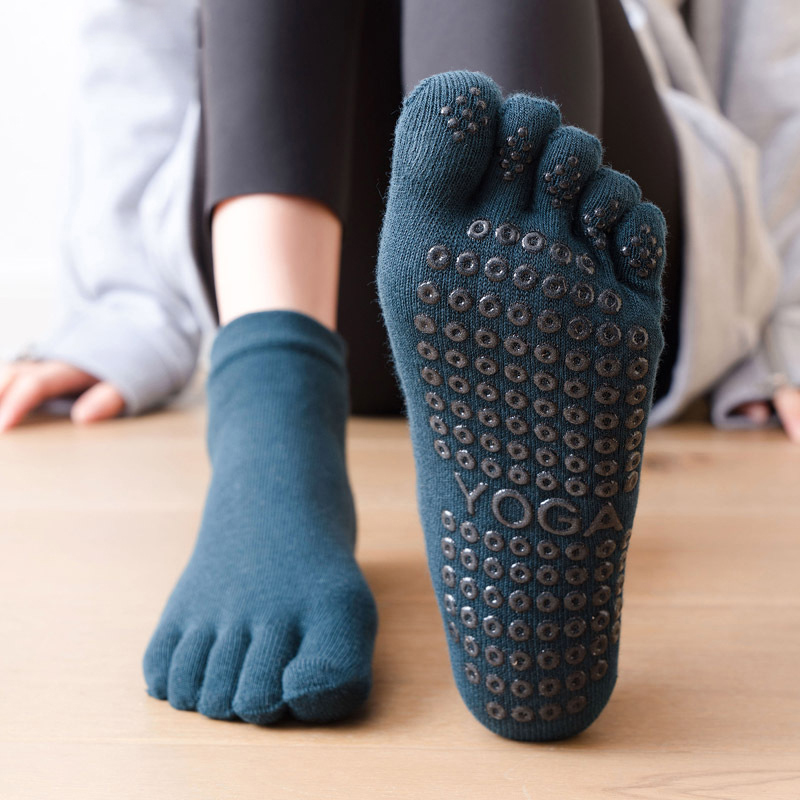 Yoga Fitness Dance - Anti-deslizamento feminino meias de pilates cinco